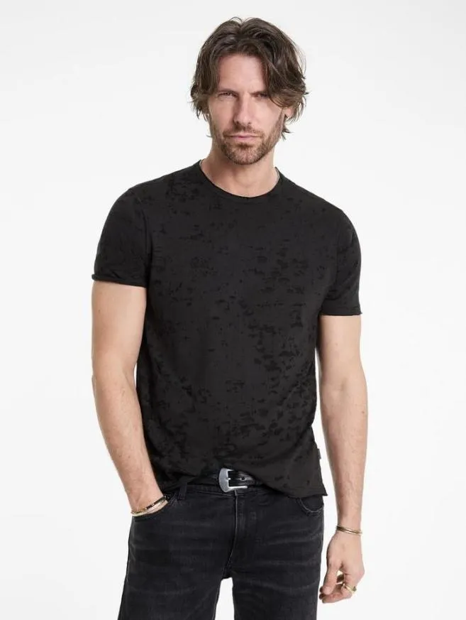 Men John Varvatos TShirts Eden Burnout Crew Dark Plum