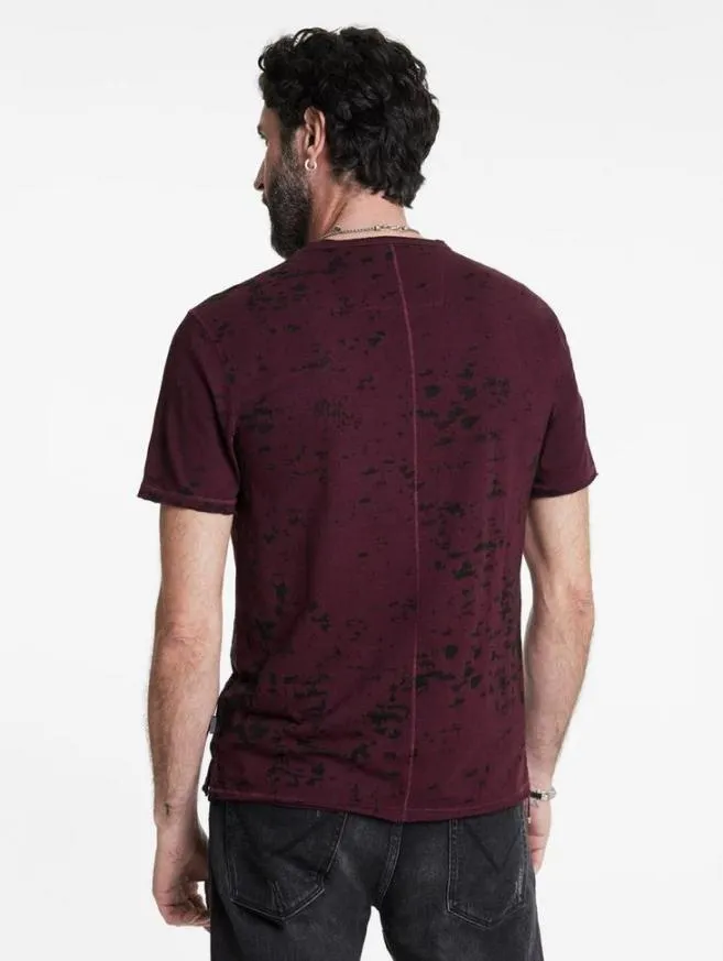 Men John Varvatos TShirts Eden Burnout Crew Dark Plum