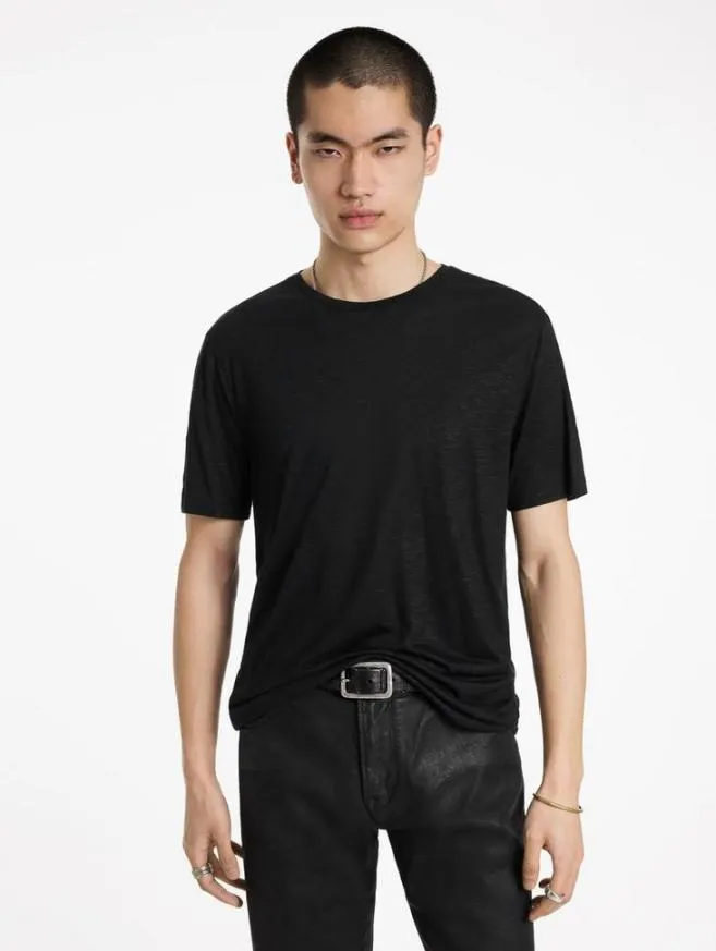 Men John Varvatos TShirts Park Crewneck Black
