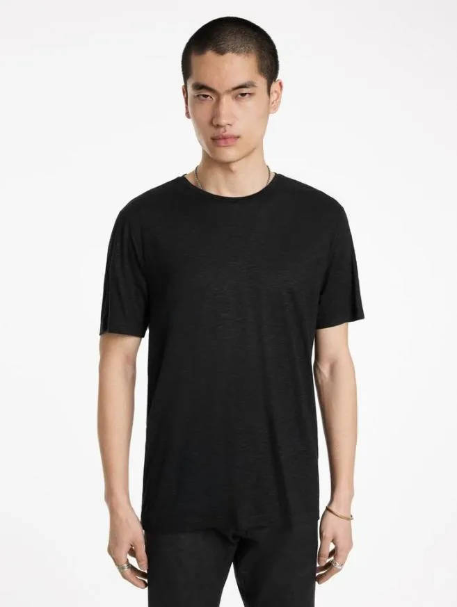 Men John Varvatos TShirts Park Crewneck Black
