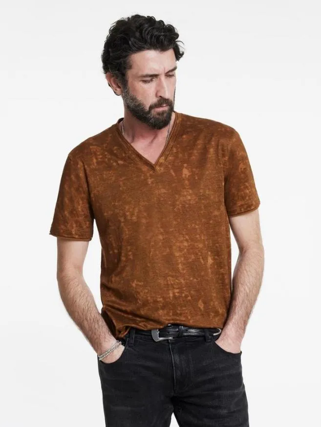 Men John Varvatos TShirts Wooster VNeck Flax Heather