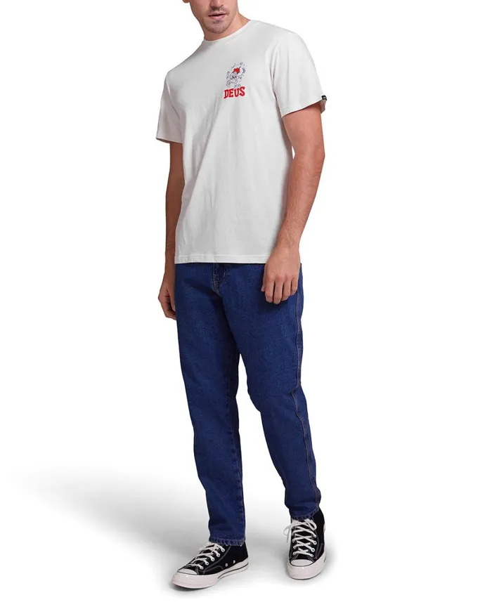 New Redline Tee 8211 Vintage White Men Deus Ex Machina Tees New Redline Tee 8211 Vintage White Men Deus Ex Machina Tees