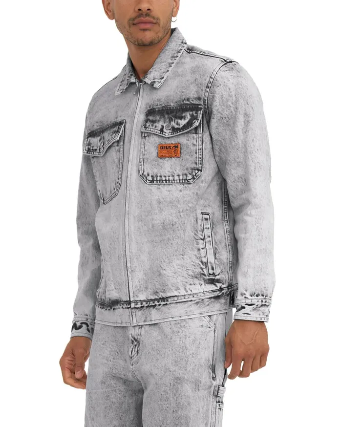 Ortiz Garage Jacket 8211 Light Black Wash Men Deus Ex Machina Jackets