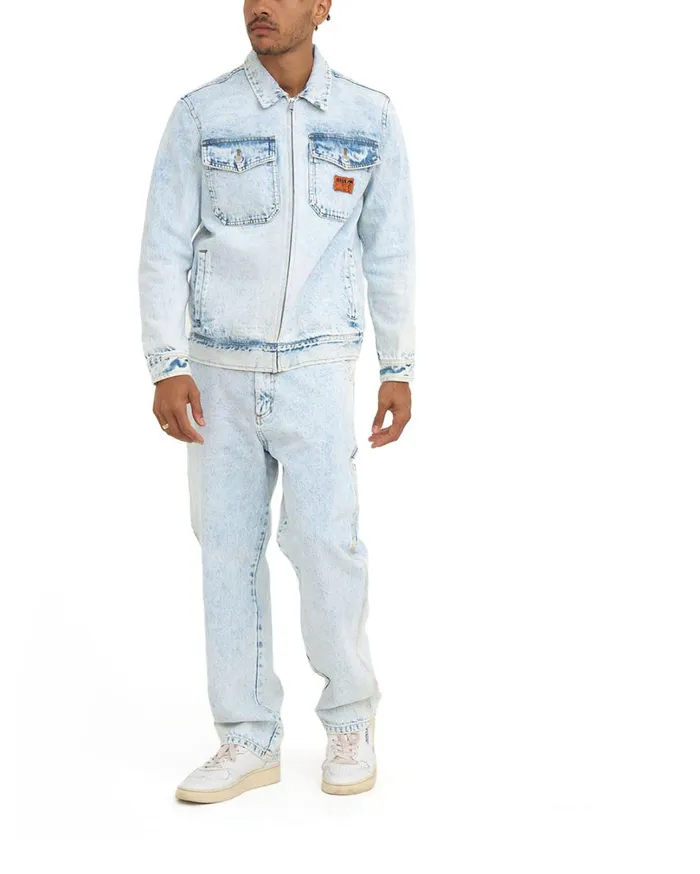Ortiz Garage Jacket 8211 Light Blue Wash Men Deus Ex Machina Jackets Ortiz Garage Jacket 8211 Light Blue Wash Men Deus Ex Machina Jackets