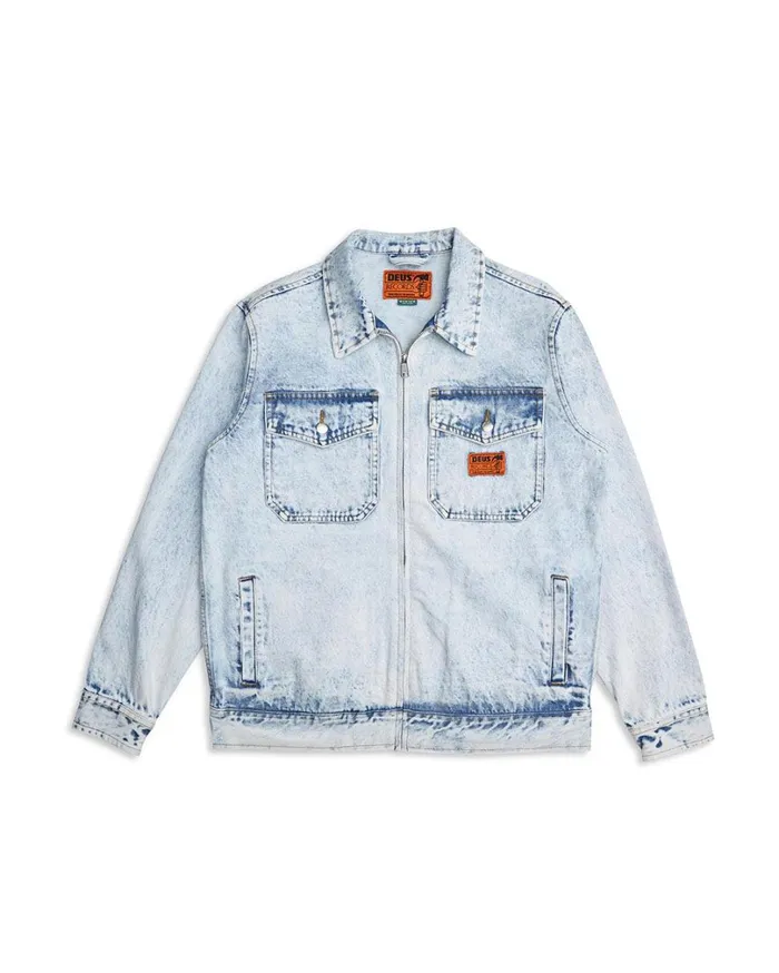 Ortiz Garage Jacket 8211 Light Blue Wash Men Deus Ex Machina Jackets Ortiz Garage Jacket 8211 Light Blue Wash Men Deus Ex Machina Jackets