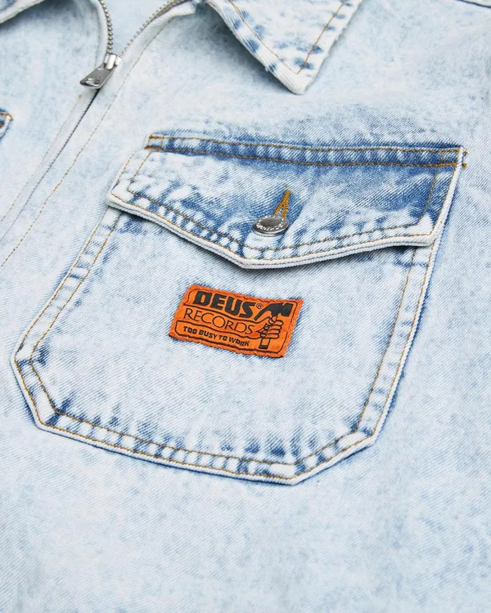 Ortiz Garage Jacket 8211 Light Blue Wash Men Deus Ex Machina Jackets Ortiz Garage Jacket 8211 Light Blue Wash Men Deus Ex Machina Jackets