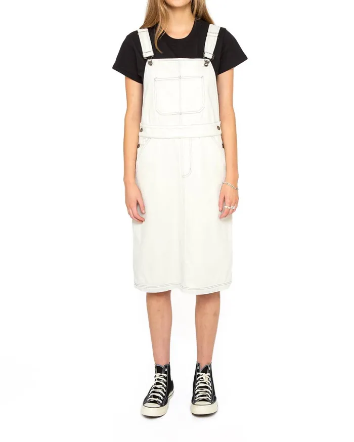 Overall Dress Relaxed Fit 8211 Bleached White Women Deus Ex Machina Dresses