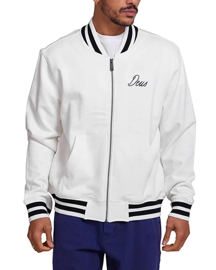 Patron Fleece Bomber 8211 Vintage White Men Deus Ex Machina Jackets Patron Fleece Bomber 8211 Vintage White Men Deus Ex Machina Jackets