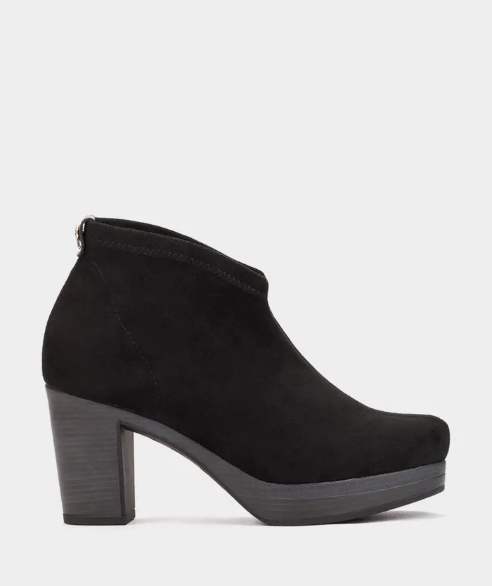 Pedro Miralles Ankle Boots CORTONA Ante Strech Negro 8211 Woman
