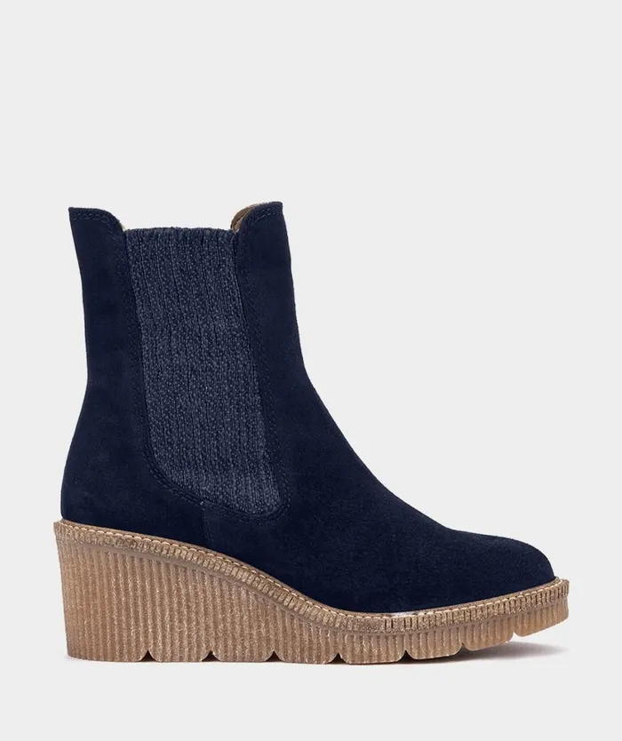Pedro Miralles Ankle Boots KIEL Velour Navy 8211 Woman