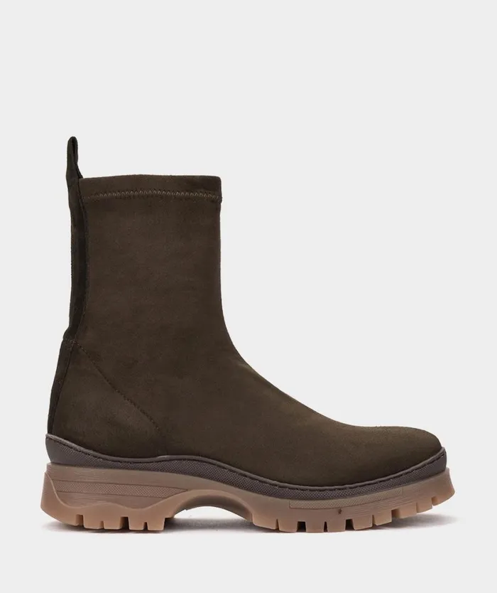 Pedro Miralles Ankle Boots MOLDAVIA Ante Strech Kaki 8211 Woman