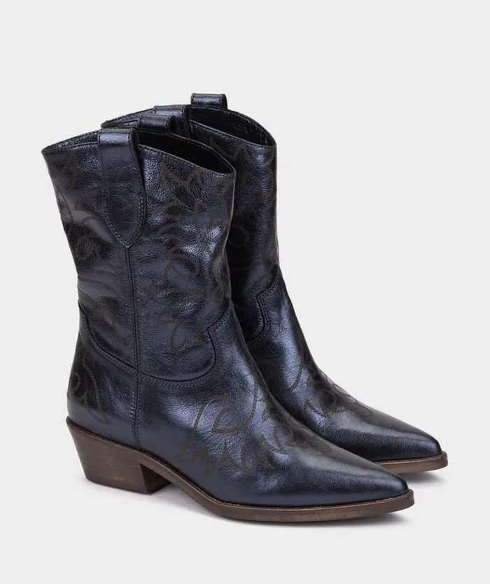 Pedro Miralles Ankle Boots VIRGINIA Cristal Metal Navy 8211 Woman Pedro Miralles Ankle Boots VIRGINIA Cristal Metal Navy 8211 Woman