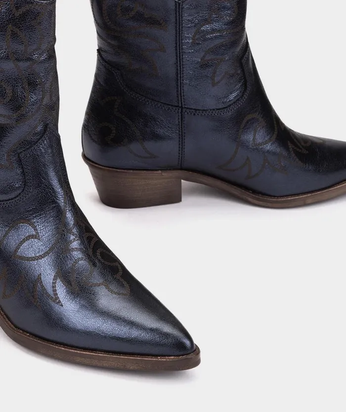 Pedro Miralles Ankle Boots VIRGINIA Cristal Metal Navy 8211 Woman Pedro Miralles Ankle Boots VIRGINIA Cristal Metal Navy 8211 Woman