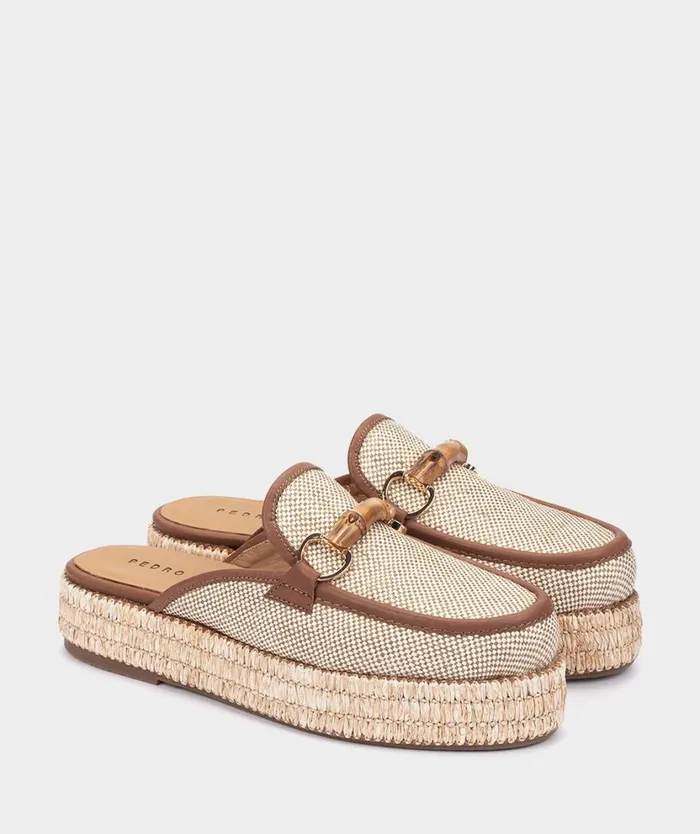 Pedro Miralles Clogs BENITACHELL Rafia Camel 8211 Woman Pedro Miralles Clogs BENITACHELL Rafia Camel 8211 Woman