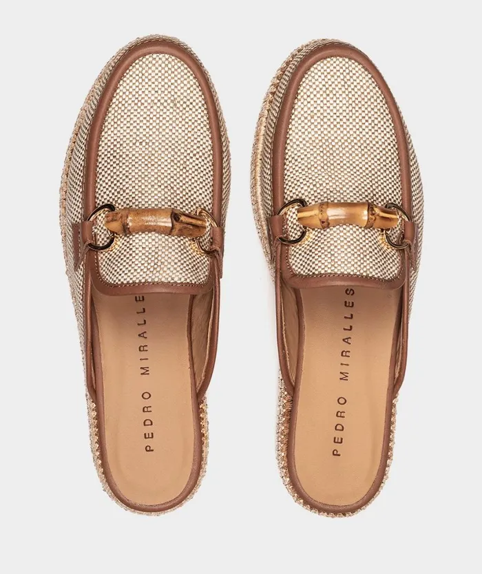 Pedro Miralles Clogs BENITACHELL Rafia Camel 8211 Woman Pedro Miralles Clogs BENITACHELL Rafia Camel 8211 Woman