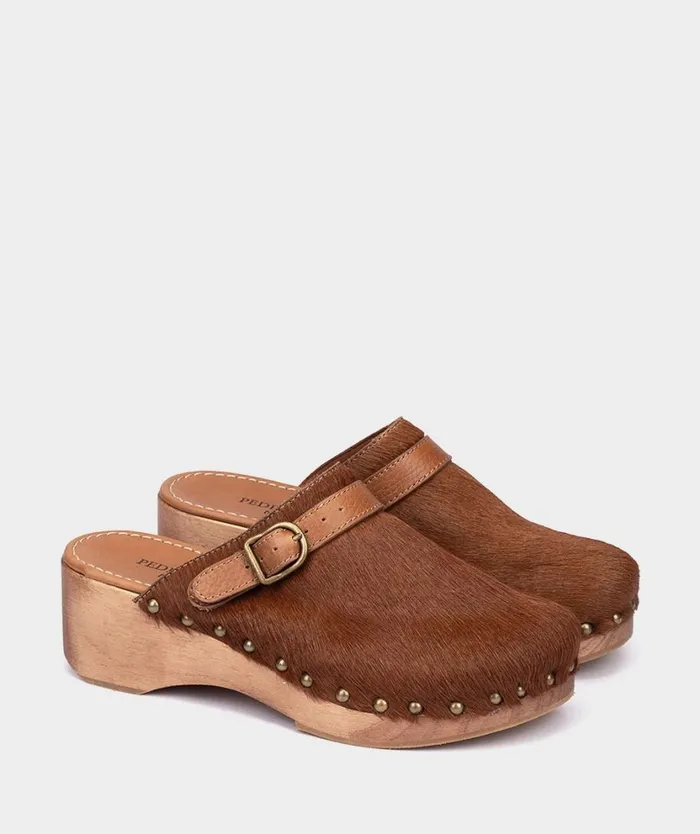 Pedro Miralles Clogs BERLN Pony Camel 8211 Woman Pedro Miralles Clogs BERLN Pony Camel 8211 Woman