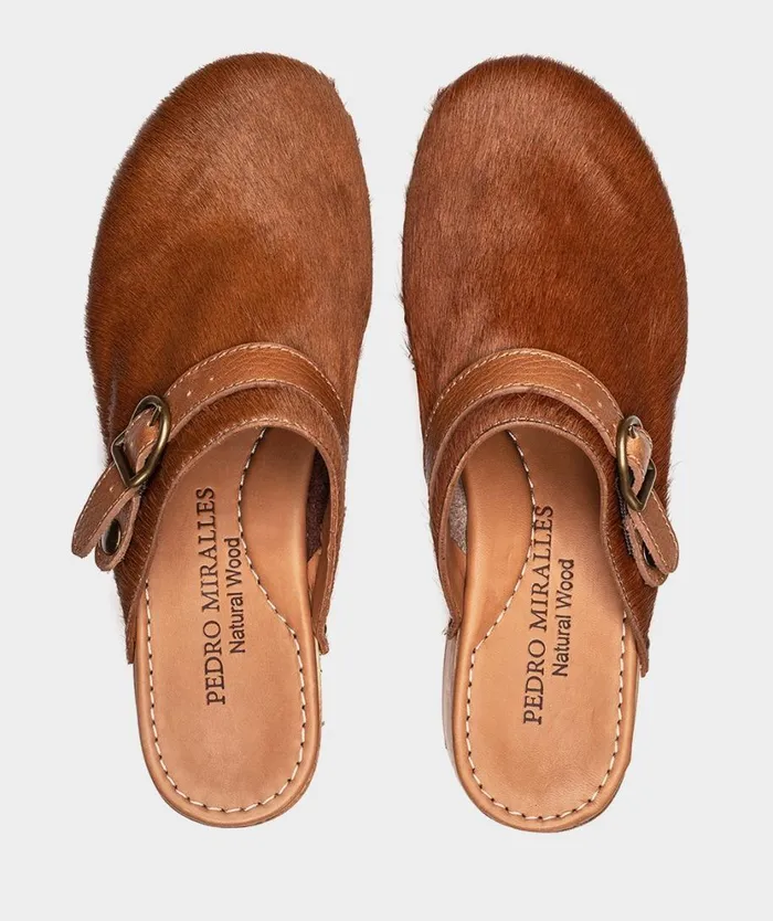 Pedro Miralles Clogs BERLN Pony Camel 8211 Woman Pedro Miralles Clogs BERLN Pony Camel 8211 Woman