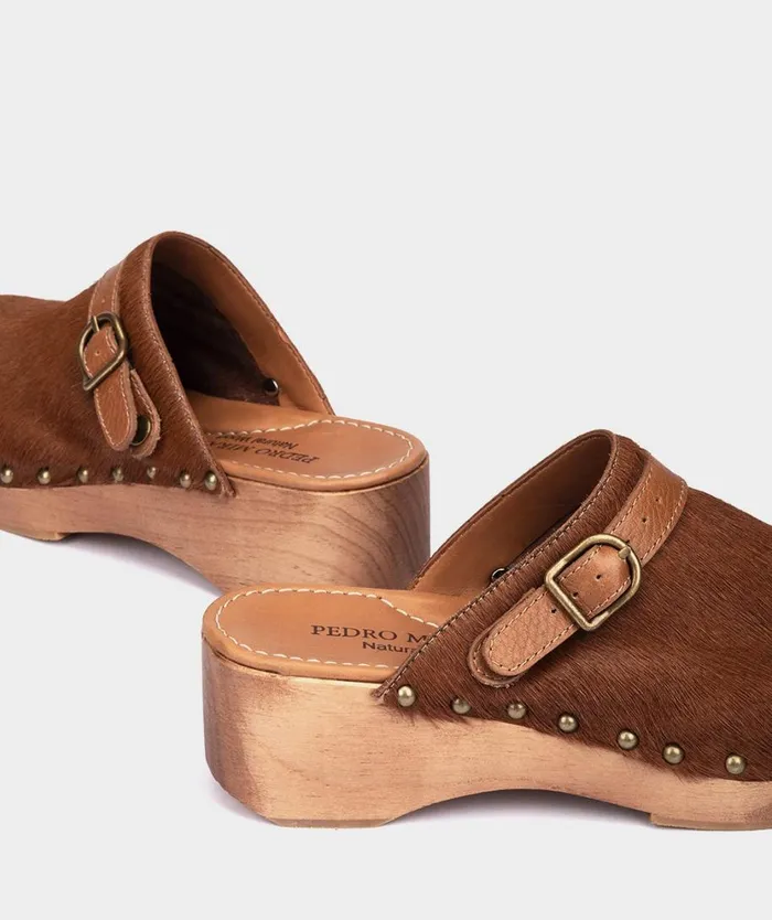 Pedro Miralles Clogs BERLN Pony Camel 8211 Woman Pedro Miralles Clogs BERLN Pony Camel 8211 Woman