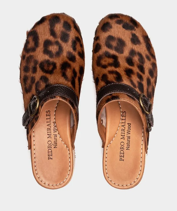 Pedro Miralles Clogs BERLN Pony Leopardo 8211 Woman Pedro Miralles Clogs BERLN Pony Leopardo 8211 Woman