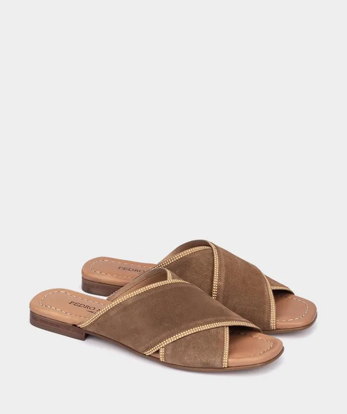 Pedro Miralles Flat Sandals ALBUFERA Velour Cuoio 8211 Woman Pedro Miralles Flat Sandals ALBUFERA Velour Cuoio 8211 Woman