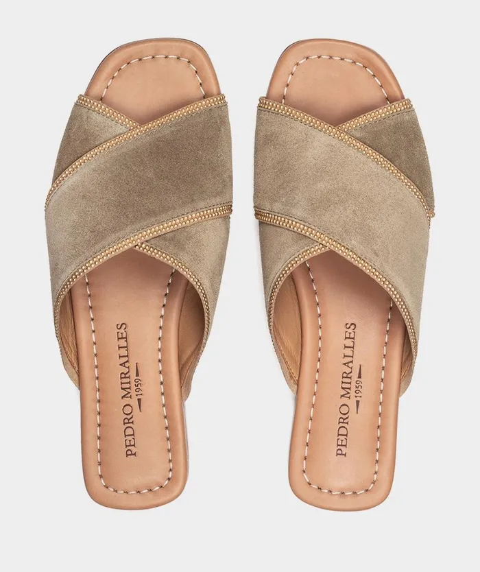 Pedro Miralles Flat Sandals ALBUFERA Velour Suamp 8211 Woman Pedro Miralles Flat Sandals ALBUFERA Velour Suamp 8211 Woman