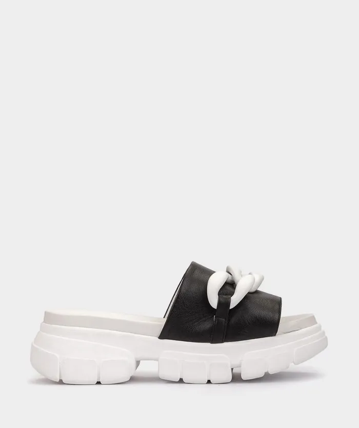 Pedro Miralles Flat Sandals ATENAS Venecia Negro 8211 Woman