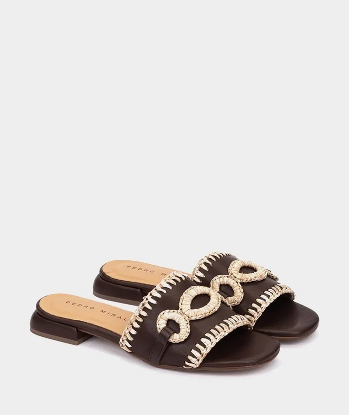 Pedro Miralles Flat Sandals BAHAMAS Alfa Caoba 8211 Woman Pedro Miralles Flat Sandals BAHAMAS Alfa Caoba 8211 Woman