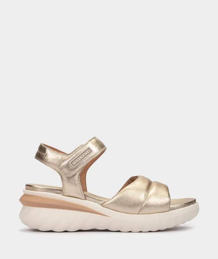 Pedro Miralles Flat Sandals BRASIL Napa Metal Platino 8211 Woman
