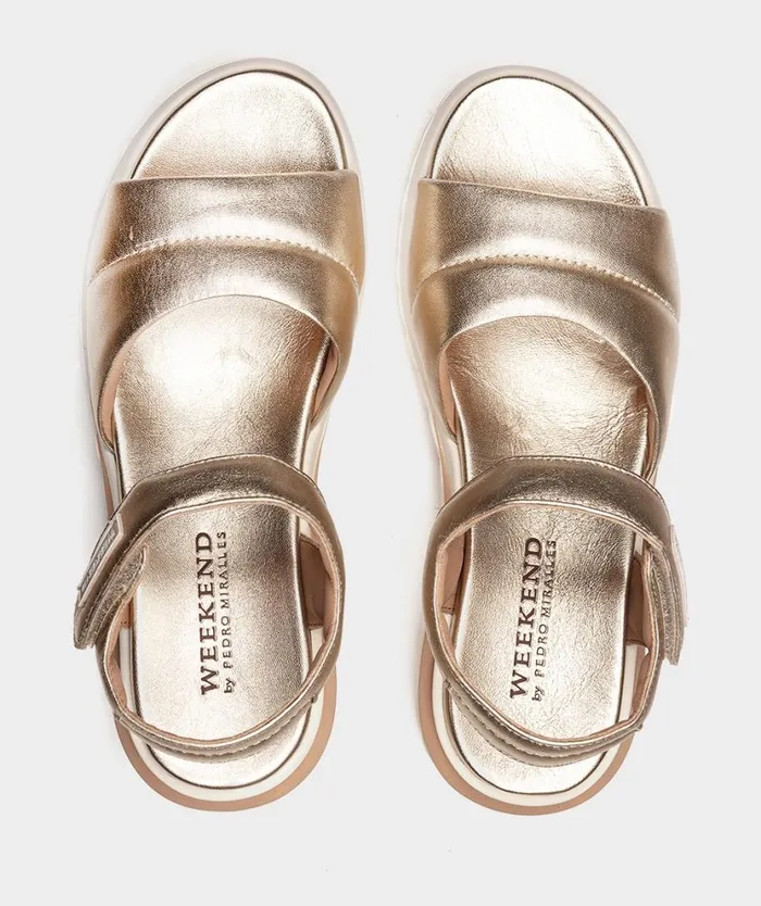 Pedro Miralles Flat Sandals BRASIL Napa Metal Platino 8211 Woman Pedro Miralles Flat Sandals BRASIL Napa Metal Platino 8211 Woman