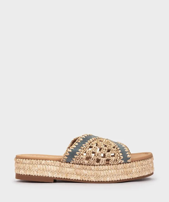 Pedro Miralles Flat Sandals CARACAS Baby Silk Jade Garden 8211 Woman