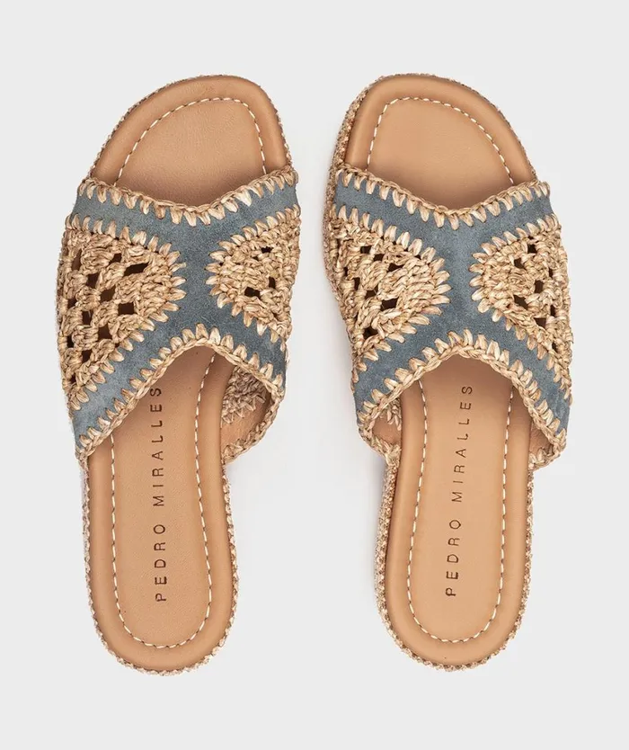 Pedro Miralles Flat Sandals CARACAS Baby Silk Jade Garden 8211 Woman Pedro Miralles Flat Sandals CARACAS Baby Silk Jade Garden 8211 Woman