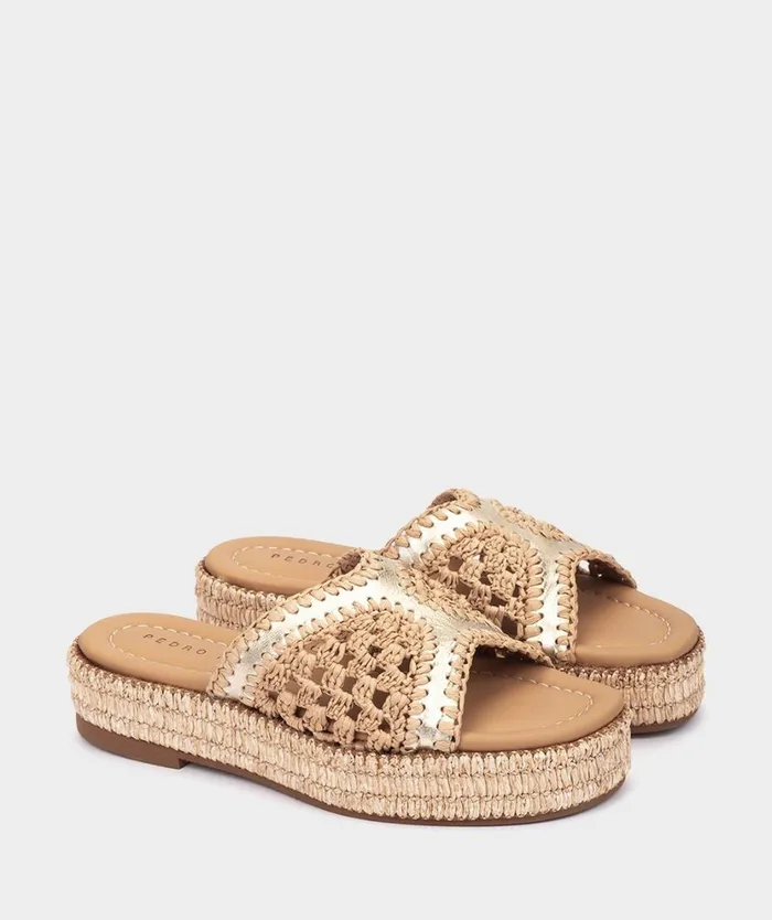 Pedro Miralles Flat Sandals CARACAS Napa Metal Platino 8211 Woman Pedro Miralles Flat Sandals CARACAS Napa Metal Platino 8211 Woman