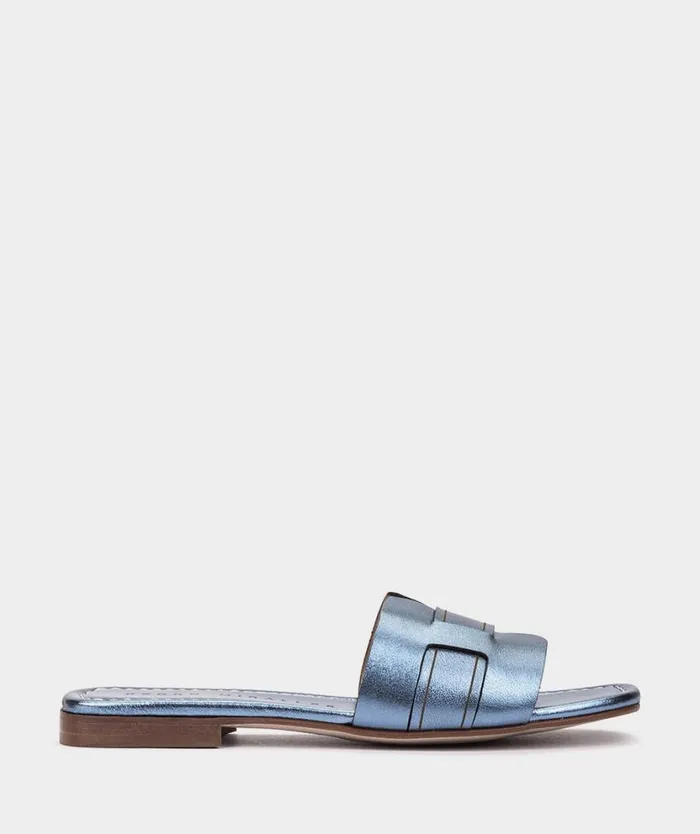 Pedro Miralles Flat Sandals CASTELLAR Napa Metal Beryl 8211 Woman