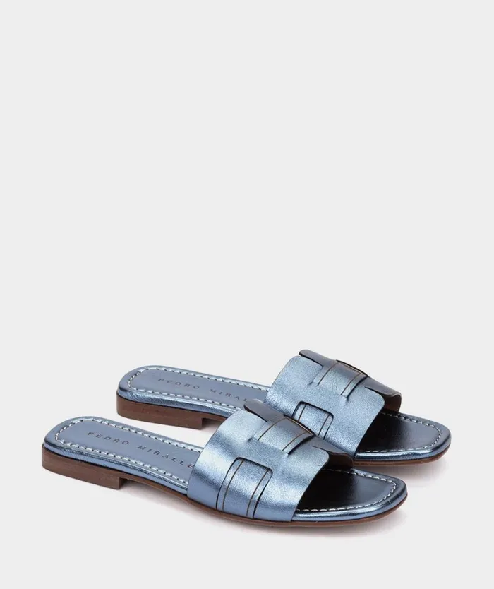 Pedro Miralles Flat Sandals CASTELLAR Napa Metal Beryl 8211 Woman Pedro Miralles Flat Sandals CASTELLAR Napa Metal Beryl 8211 Woman