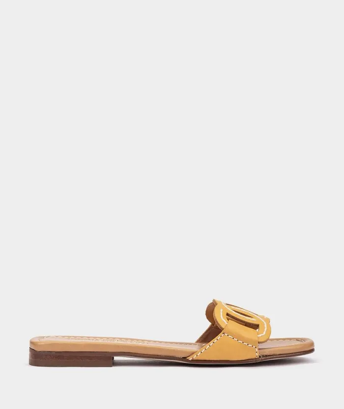 Pedro Miralles Flat Sandals DAIMIEL Vitello Safron 8211 Woman