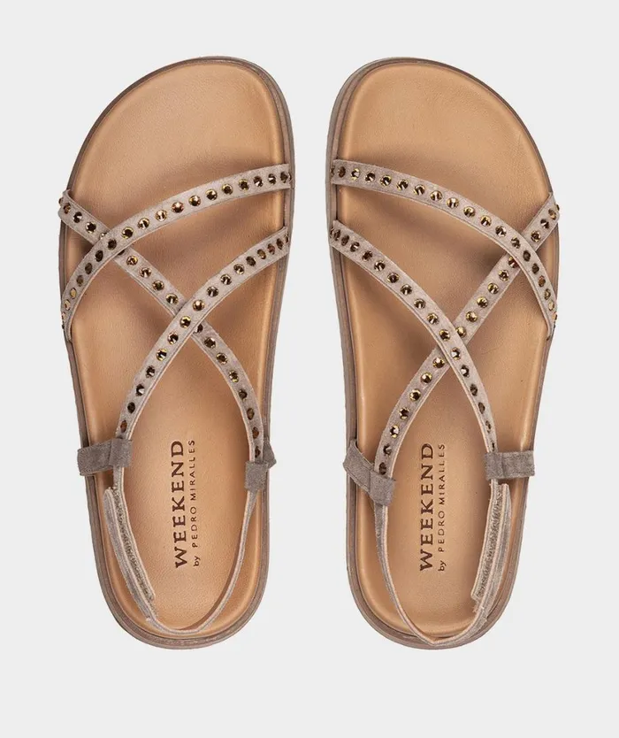 Pedro Miralles Flat Sandals FINISTERRE Velour Pebble 8211 Woman Pedro Miralles Flat Sandals FINISTERRE Velour Pebble 8211 Woman