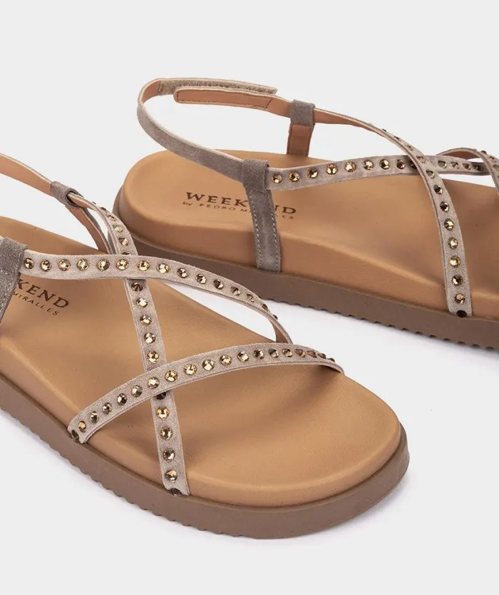 Pedro Miralles Flat Sandals FINISTERRE Velour Pebble 8211 Woman Pedro Miralles Flat Sandals FINISTERRE Velour Pebble 8211 Woman