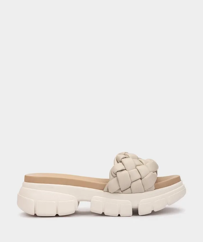Pedro Miralles Flat Sandals FOGGIA Trenza Beige 8211 Woman