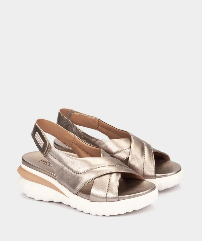 Pedro Miralles Flat Sandals GERONA Napa Metal Humo 8211 Woman Pedro Miralles Flat Sandals GERONA Napa Metal Humo 8211 Woman