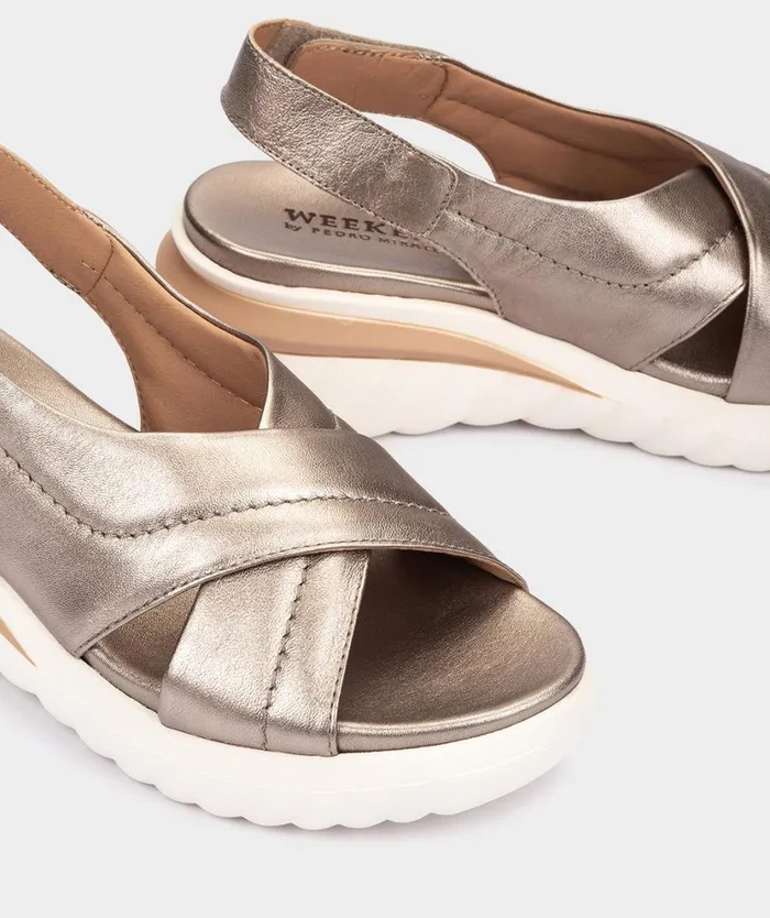 Pedro Miralles Flat Sandals GERONA Napa Metal Humo 8211 Woman Pedro Miralles Flat Sandals GERONA Napa Metal Humo 8211 Woman