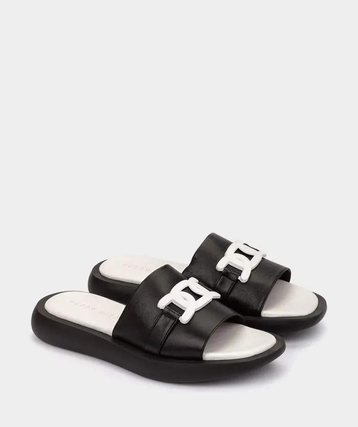 Pedro Miralles Flat Sandals HAYS Venecia Negro 8211 Woman Pedro Miralles Flat Sandals HAYS Venecia Negro 8211 Woman