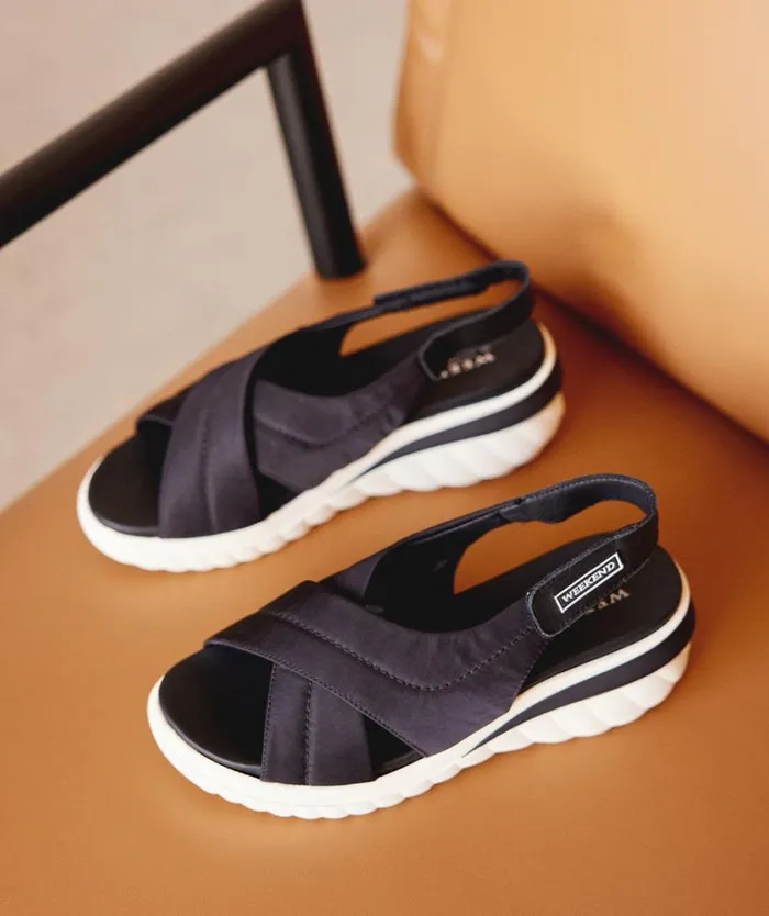 Pedro Miralles Flat Sandals JENA Camping Negro 8211 Woman