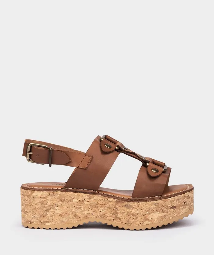 Pedro Miralles Flat Sandals LIMA Vitello Tabaco 8211 Woman
