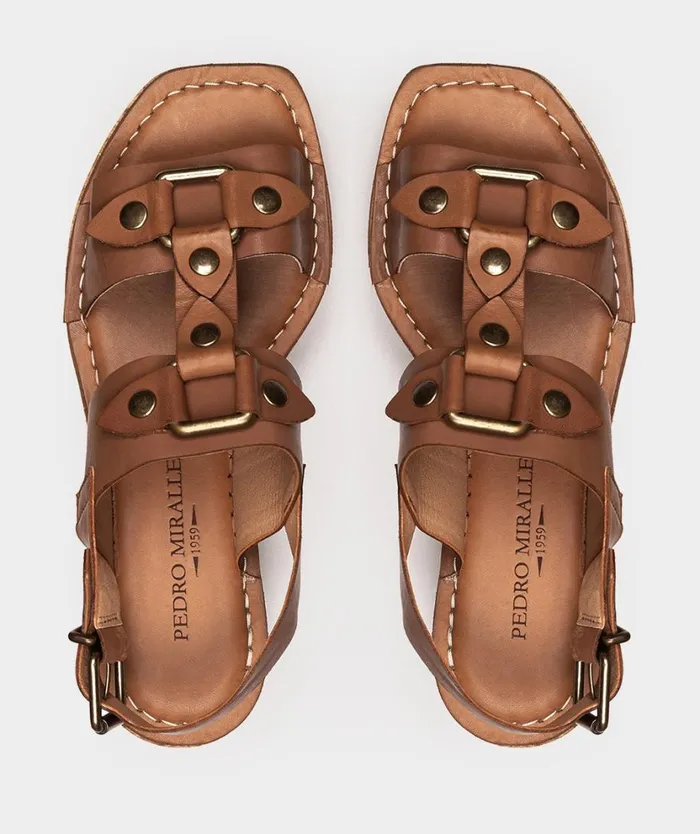 Pedro Miralles Flat Sandals LIMA Vitello Tabaco 8211 Woman Pedro Miralles Flat Sandals LIMA Vitello Tabaco 8211 Woman