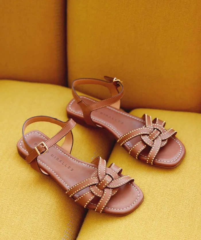 Pedro Miralles Flat Sandals LIRIA Alfa Tabac 8211 Woman