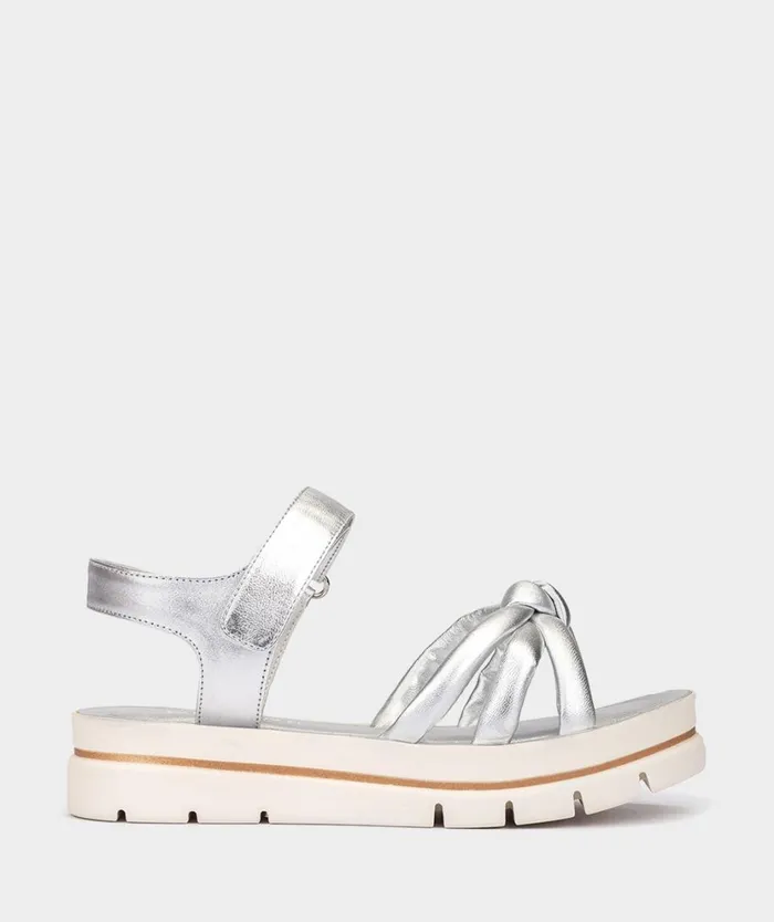 Pedro Miralles Flat Sandals MLAGA Cloud Metal Plata 8211 Woman