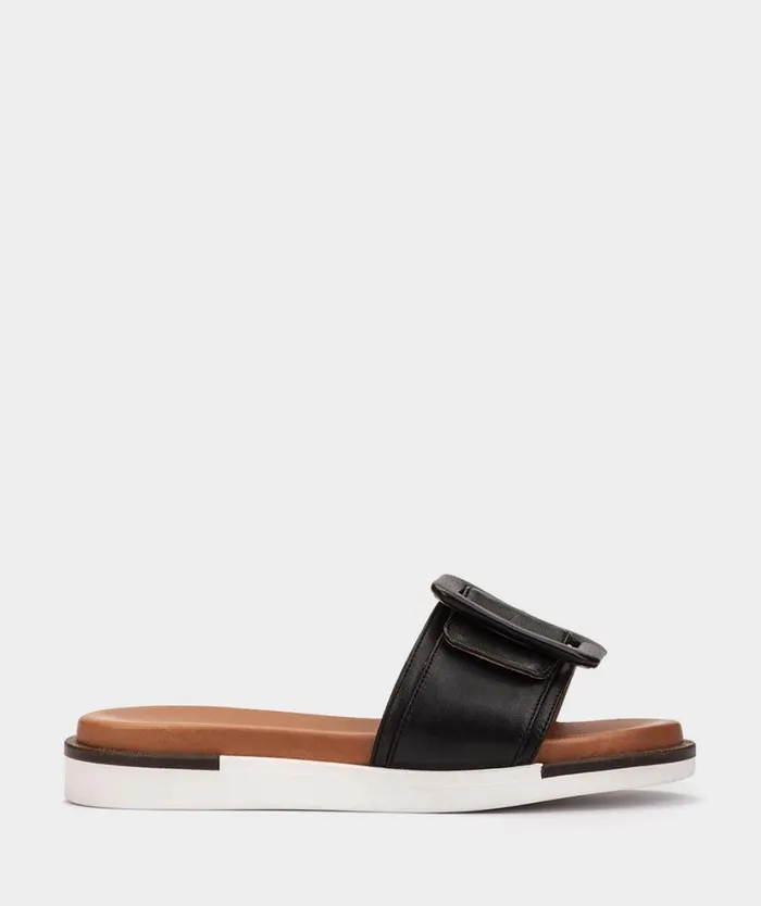Pedro Miralles Flat Sandals MARSALA Venecia Negro 8211 Woman