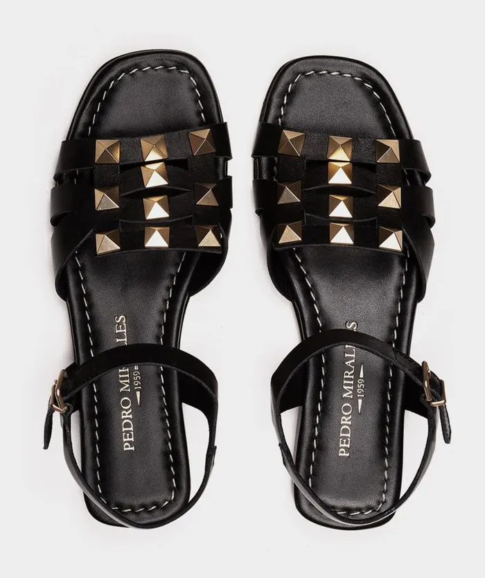 Pedro Miralles Flat Sandals MISURI Vitello Negro 8211 Woman Pedro Miralles Flat Sandals MISURI Vitello Negro 8211 Woman