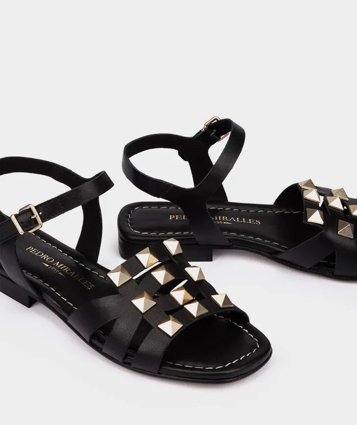 Pedro Miralles Flat Sandals MISURI Vitello Negro 8211 Woman Pedro Miralles Flat Sandals MISURI Vitello Negro 8211 Woman