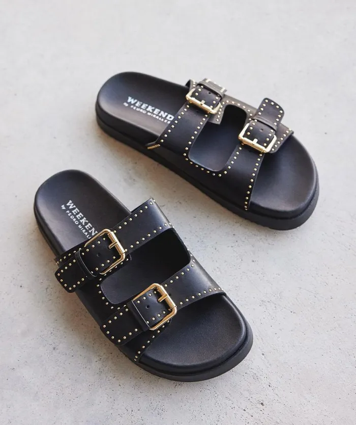 Pedro Miralles Flat Sandals MUCHAMIEL Alfa Negro 8211 Woman